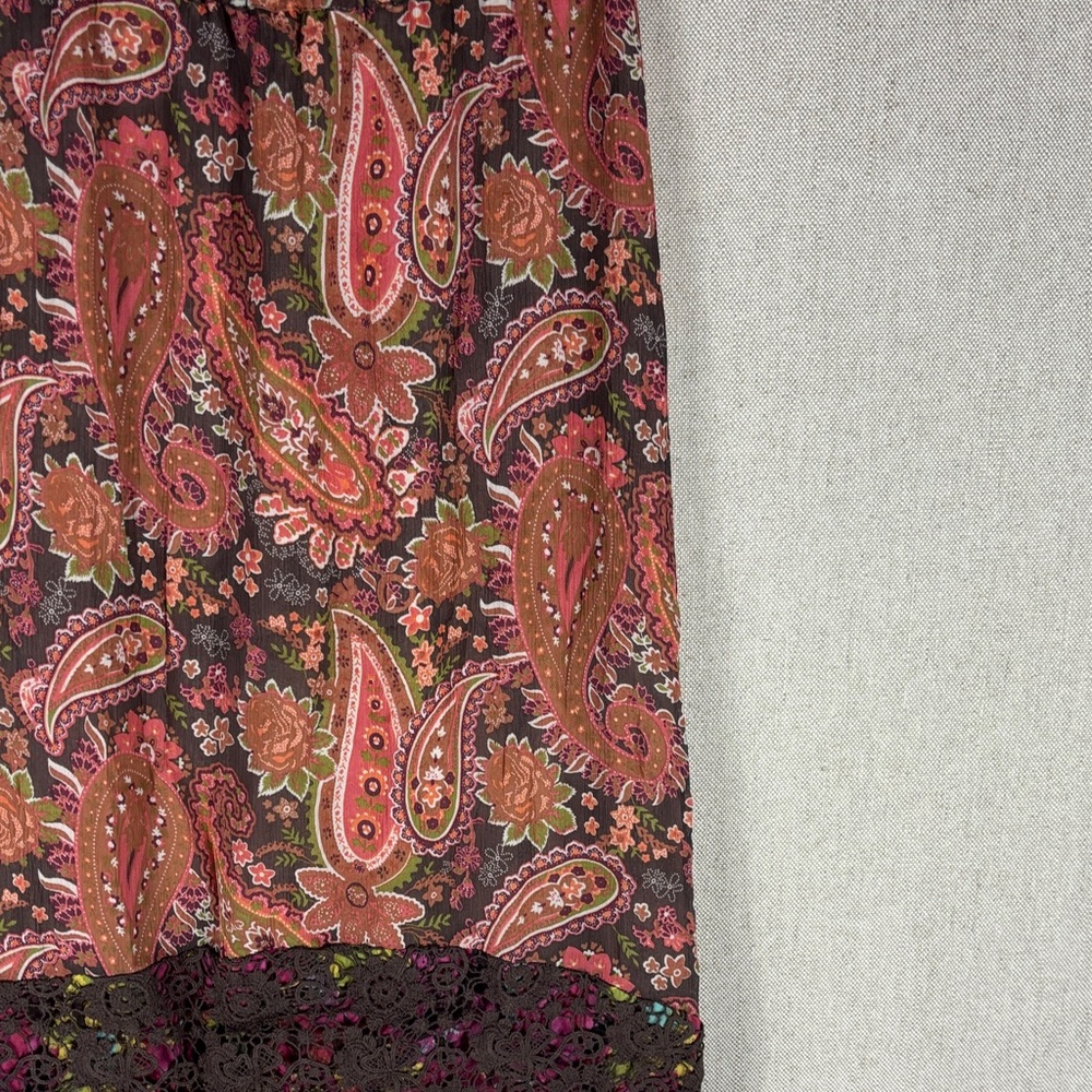 Sundance > Silk Paisley and Plaid Maxi Skirt XSP - Picture 3 of 4
